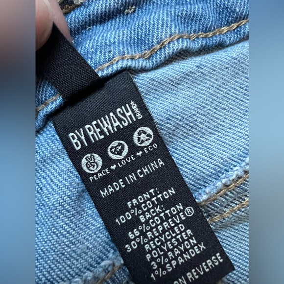 Rewash Distressed Jeans Light Wash Blue Denim 100% cotton - Picture 6 of 9